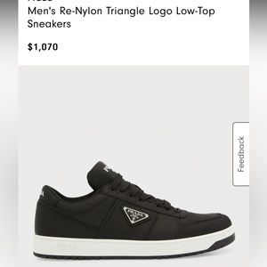 Men's Re-Nylon Triangle Logo Low-Top
Sneakers (men’s size 11 in the US)